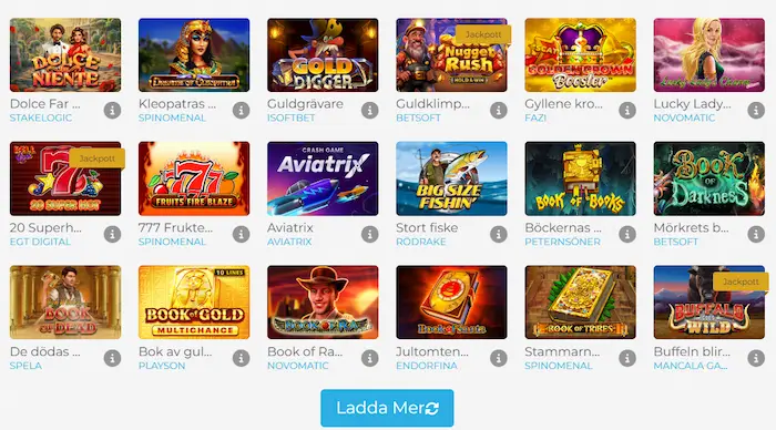 Wolfy Casino Sverige spel